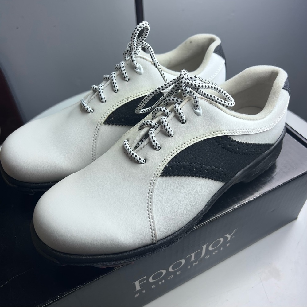 FootJoy Greenjoys Gold Shoes 48425 Size 8M NEW - Picture 3 of 6